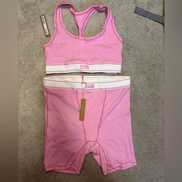 NWT SET Skims Cotton Ribbed Racerback Bralette & Boxers - Picture 3 of 12
